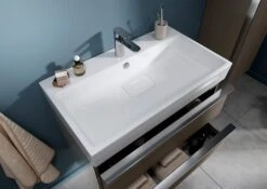 Cersanit Virgo Waschtischunterschrank 80 Cm, Mit Chrom Griffen