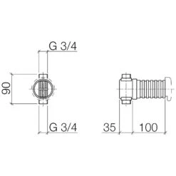 Dornbracht Grundkörper Rohrunterbrecher, Bausatz Vormontage