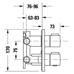 Duravit Thermostatarmaturen Thermostat Unterputz Set, Rund