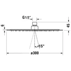 Duravit Kopfbrause 1jet Ø 30 Cm
