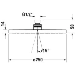 Duravit Kopfbrause 1jet Ø 25 Cm MinusFlow