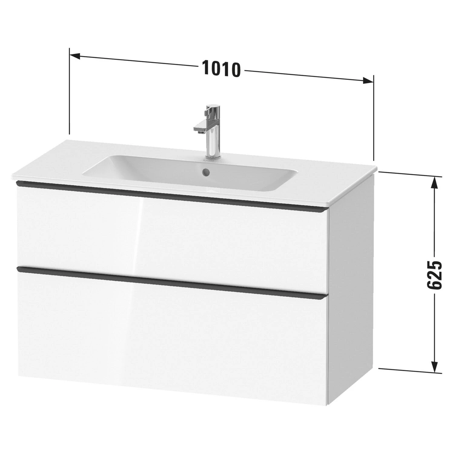 Duravit ME By Stark Waschtisch Mit D-Neo Waschtischunterschrank 101 Cm Mit 2 Auszügen – Bild 4