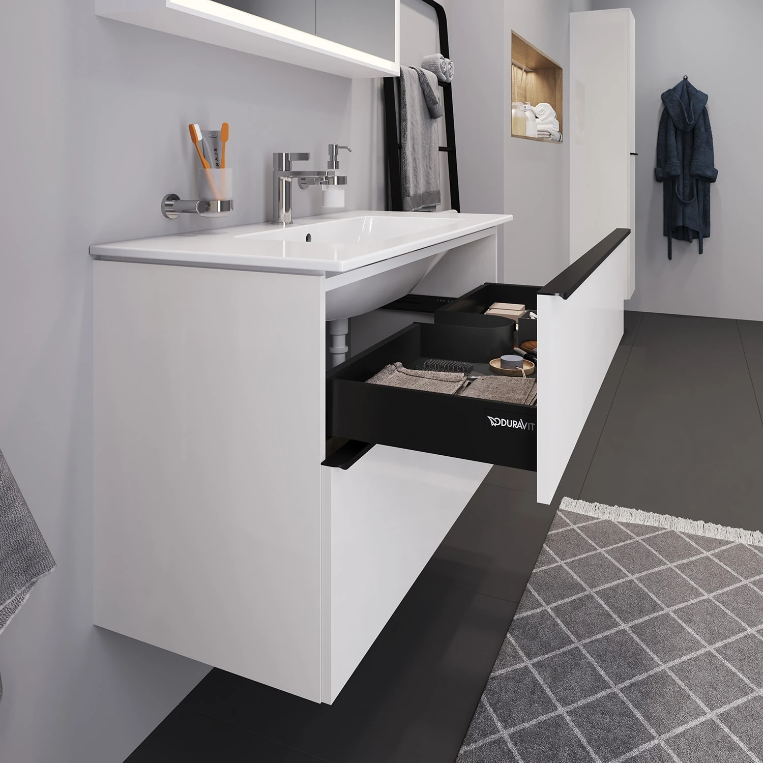 Duravit ME By Stark Waschtisch Mit D-Neo Waschtischunterschrank 101 Cm Mit 2 Auszügen – Bild 6