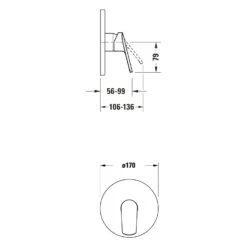 Duravit No. 1 Einhebel-Brausemischer Unterputz Ohne Grundkörper, Ohne Umsteller