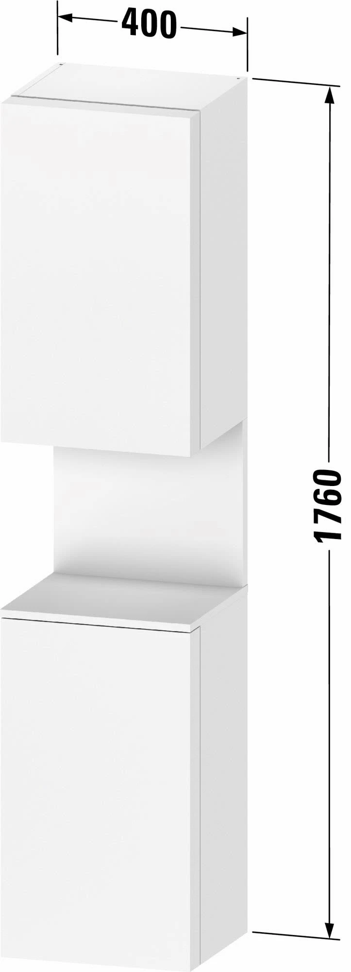 Duravit Qatego Hochschrank 40 X 176 Cm, 2 Türen Anschlag Rechts – Bild 2