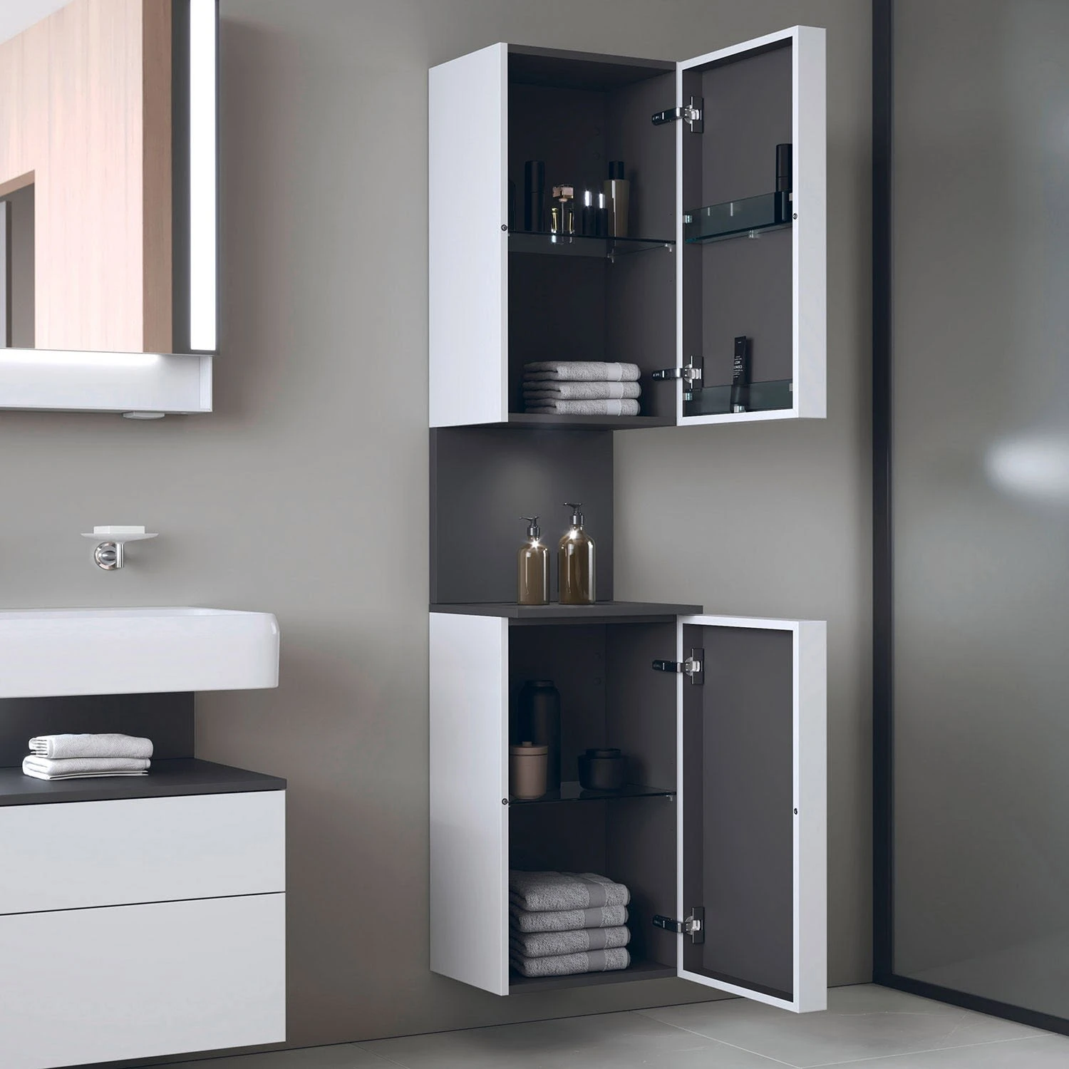 Duravit Qatego Hochschrank 40 X 176 Cm, 2 Türen Anschlag Rechts