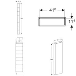 Geberit ICon Hochschrank Mit Einer Tür Und Innenspiegel, Verkürzte Ausladung