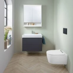 Geberit ONE Waschtisch 75 Cm, Abgang Vertikal, 1 Hahnloch, Ohne Überlauf