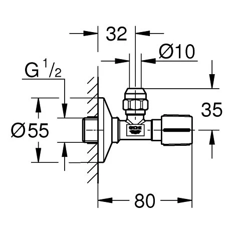 GROHE Eckventil 1/2" X 3/8" â Bild 2