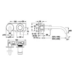 Hansa HANSAPUBLIC Waschtisch-Wandarmatur 30 Cm