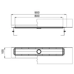 ACO ShowerDrain M+ Duschrinne 80 Cm Mit Aufkantung Hinten