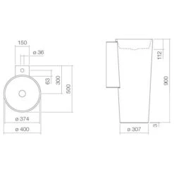 Alape Säulen-Waschtisch WT.RX400H.CO Kreisförmig Mit 40 Cm Ø
