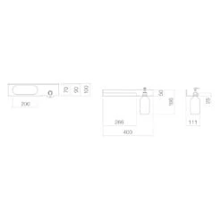 Alape Assist Ablage, AS.400.HT.L 40 X 11,1 X 19,6 Cm, Version Links
