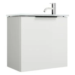 Burgbad Eqio Waschtischkombination Mit Glaswaschtisch 52 Cm, Mit Griff G0200