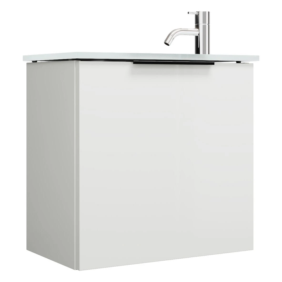 Burgbad Eqio Waschtischkombination Mit Glaswaschtisch 52 Cm, Mit Griff G0200