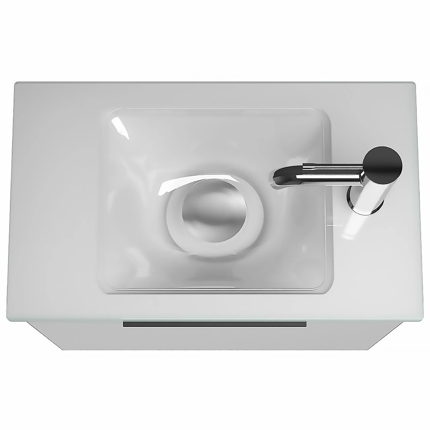 Burgbad Eqio Waschtischkombination Mit Glaswaschtisch 52 Cm, Mit Griff G0200 â Bild 2