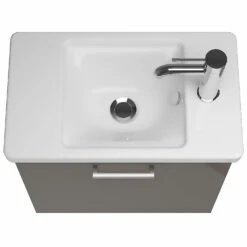 Burgbad Eqio Waschtischkombination Mit Keramik-Waschtisch 53 Cm, Mit Stangengriff P95