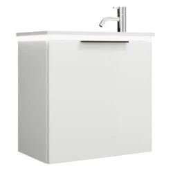 Burgbad Eqio Waschtischkombination Mit Mineralguss-Waschtisch Und LED- Beleuchtung 52 Cm, Mit Griff G0200