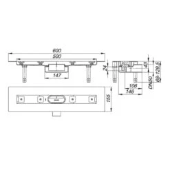 Dallmer CeraLine Nano F Duschrinne 50 Cm, DN 50