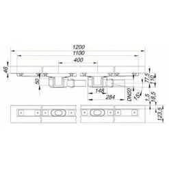 Dallmer CeraLine W Duo Duschrinne 110 Cm, DN 50