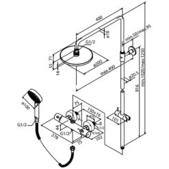 Damixa Hilina Thermostat Duschsystem Mit Integrierter Umstellung