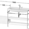 Duravit Happy D.2 Plus C-shaped Waschtisch Mit 1 Hahnloch, 160 X 49 Cm, Mit 1 Schubkasten Und Anbau Links
