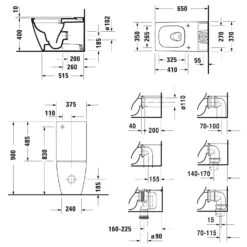 Duravit Viu Stand-WC Kombi 65 Cm, Rimless®