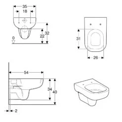 Geberit Smyle Wand-WC Tiefspüler