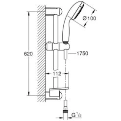 GROHE Tempesta Cosmopolitan 100 Brausestangenset Mit 4 Strahlarten