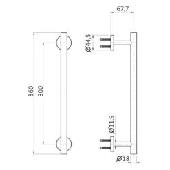 Herzbach LIVING DESIGN IX Wannengriff 30 Cm