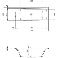 Hoesch Largo Rechteck-Badewanne 190 X 80 Cm