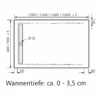 HSK Acryl-Duschwanne Superflach 90 X 100 Mit Integrierter Weißer Ablaufrinne Schmal