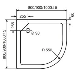 HSK Acryl-Duschwanne Superflach 100 X 100 Cm