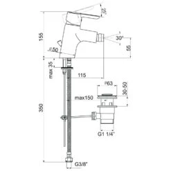 Kaja Magis Einhand-Bidetarmatur Mit Zugknopf-Ablaufgarnitur