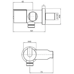 Kaja Style Schlauch-Wandanschlußwinkel Mit Integriertem Absperrventil, Handbrausehalter