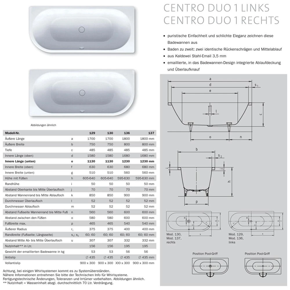 Kaldewei Centro Duo 1 Rechts 137 Eckbadewanne 180 X 80 Cm