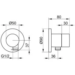 Keuco IXMO Absperrventil Mit Schlauchanschluss UP DN15 Rund
