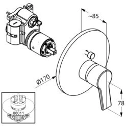 Kludi O-Cean / Zenta Unterputz-Wanne-Brause Thermostatarmatur