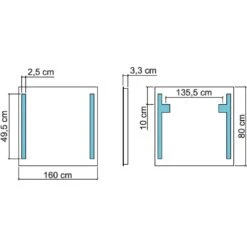 Koh-I-Noor Spiegel 160 X 80 Cm Mit Seitlicher LED-Beleuchtung