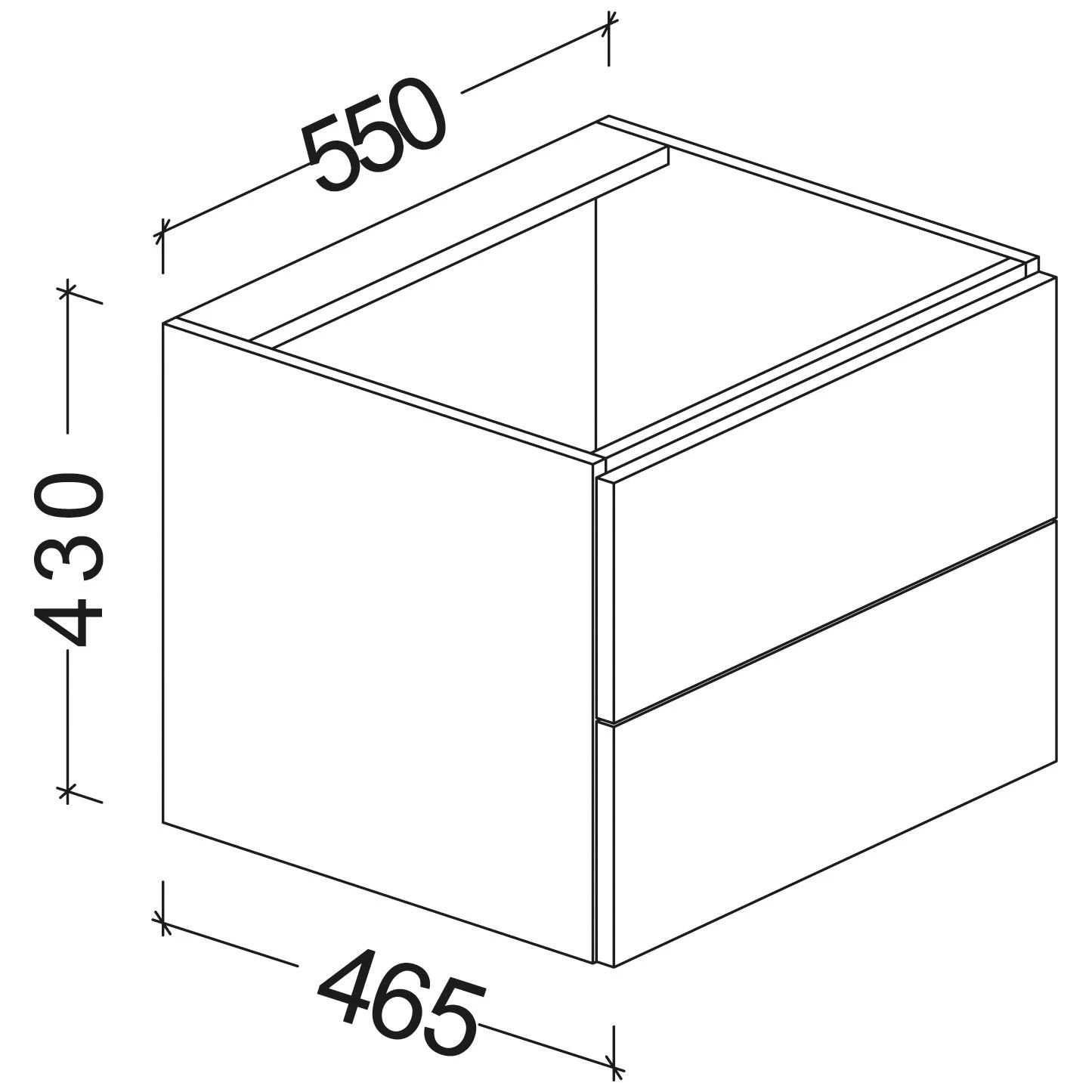 Kronenbach Plana 2.0 Waschtischunterschrank Für Geberit ICon 60 Cm Mit 2 Auszügen – Bild 4