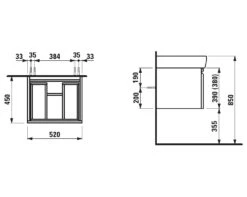 LAUFEN Pro Waschtischunterbau Pro A 52 Cm Mit 1 Auszug Und Innenschublade
