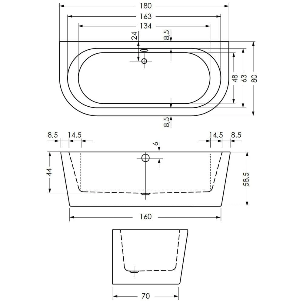 Steinkamp Living Vorwand-Badewanne 180 X 80 Cm Mit Multiplex Trio – Bild 4