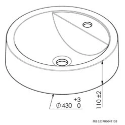 Architekt 200 Aufsatzwaschtisch 43 Cm, Mit Hahnloch