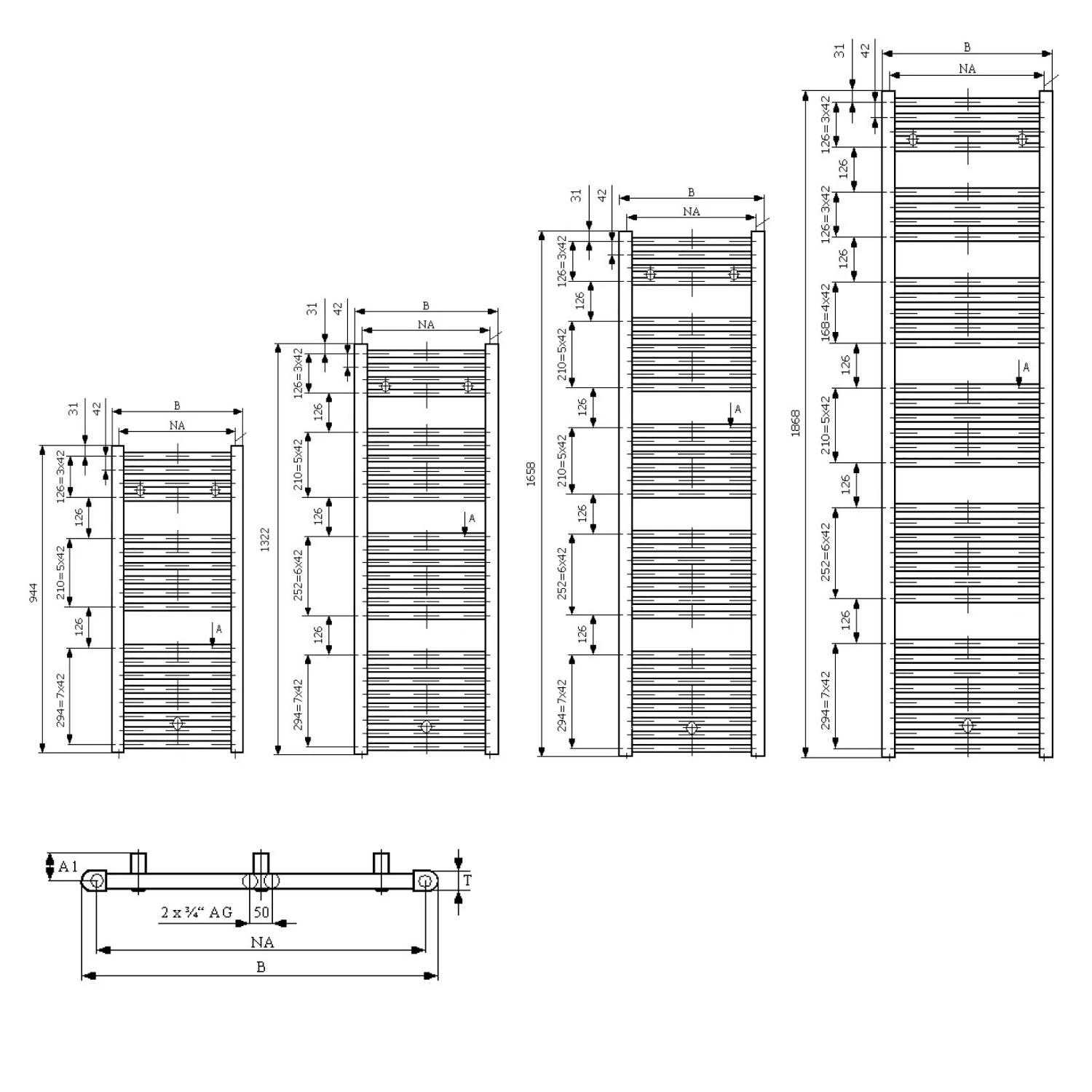 Plana Badheizkörper 75 X 94,4 Cm – Bild 2