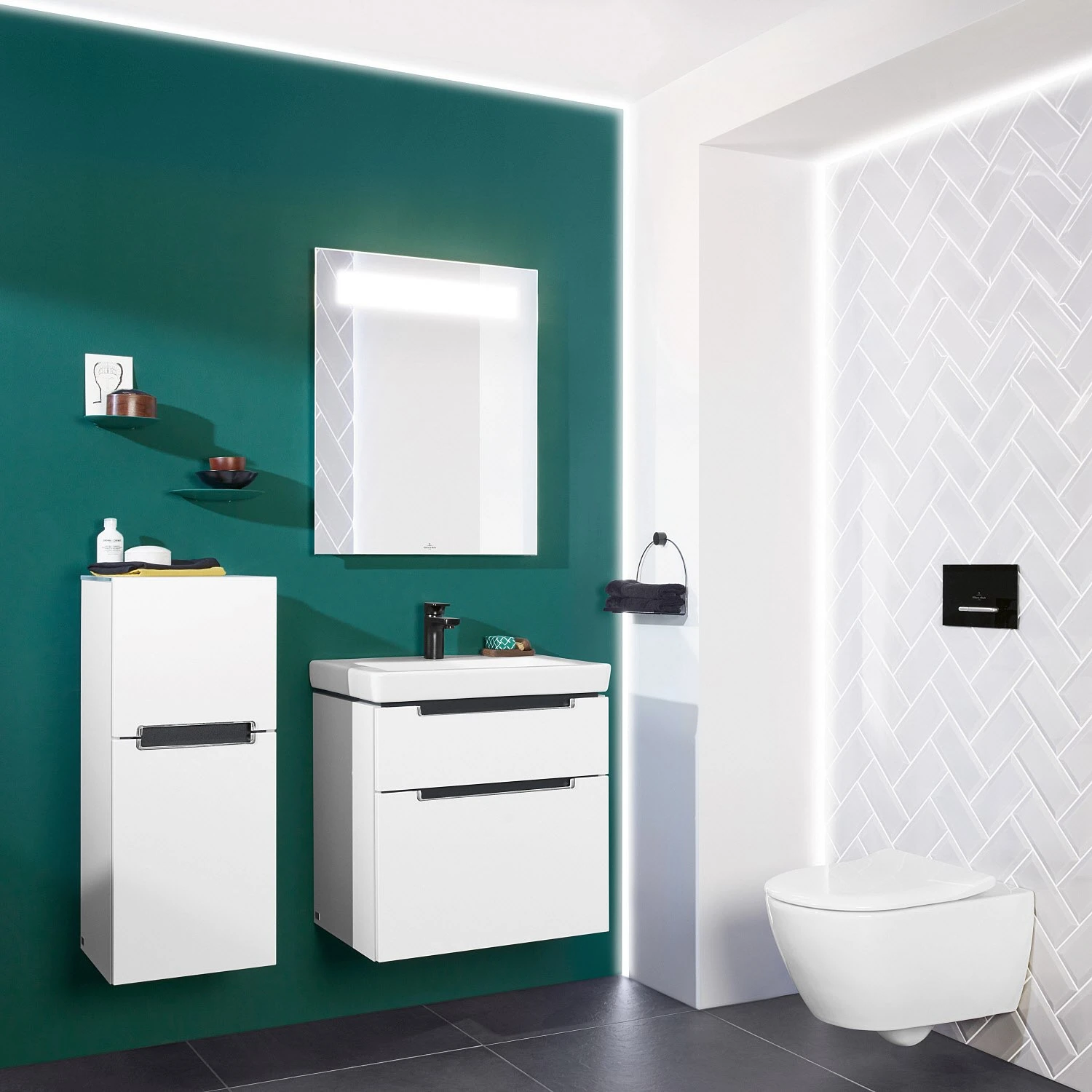 Villeroy & Boch Subway 2.0 Waschtisch-Kombination 60 Cm Mit 2 Auszügen, 1 Hahnloch Und 1 Überlauf – Bild 3