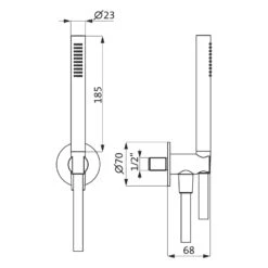 Herzbach LIVING SPA IX Wannenset Mit Halter Und Anschlussbogen Seven Round