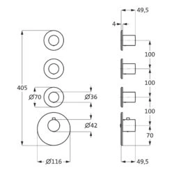 Herzbach DESIGN IX PVD COPPER STEEL LOGIC XL 3 Farbset Für Universal-Thermostat-Modul