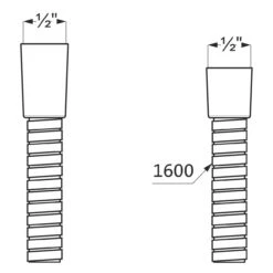 Herzbach DESIGN IX PVD BLACK STEEL Metallflex-Brauseschlauch 150 Cm BLACK Steel