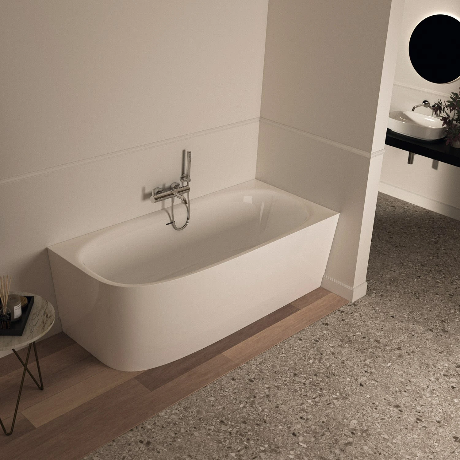 Ideal Standard Dea D-Form-Badewanne 180 X 75 Cm, Wandanbindung Rechts – Bild 6