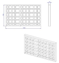 Schedel Plan Unterbauelement Mit Waben 150 X 90 X 8 Cm